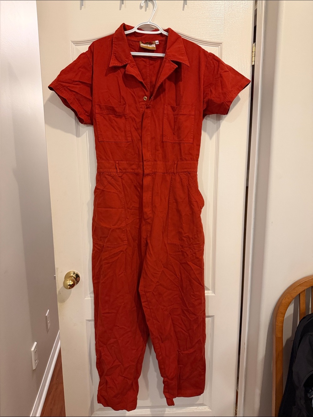 Big Bud Press burnt terracotta Short-Sleeve One-Piece Jumpsuit